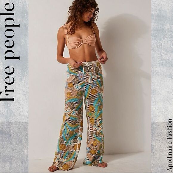 FREE PEOPLE INTIMATELY OCEAN ROADS KNITTED PANTS IN S/XS NWT - Picture 3 of 10
